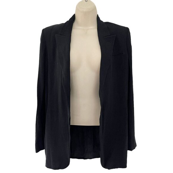 John Paul Gaultier Woman's Sz 40 (US  Sz 6) Black Open Front Wool Blend Blazer - Picture 1 of 9
